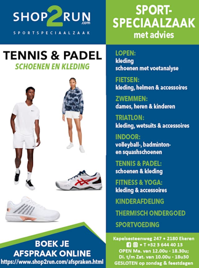 Tennis, Padel en Indoorschoenen